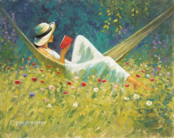In the poppy garden, painting by Paul Milner